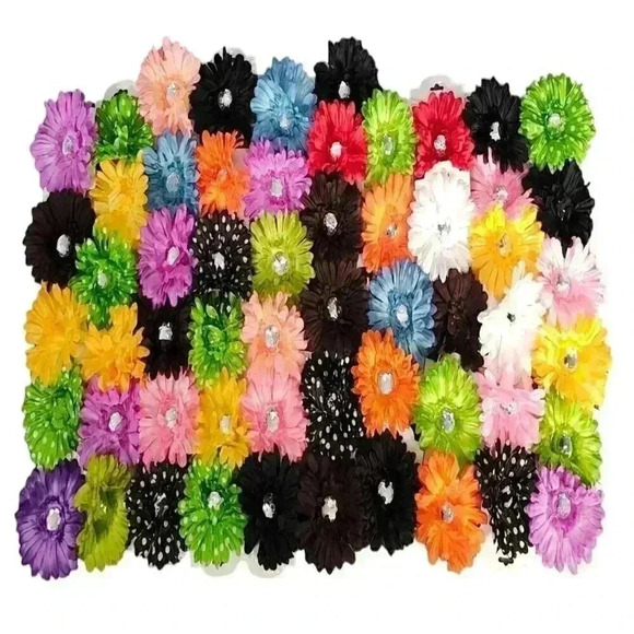 Lot of 58 Hair Accessories - Clips & Flowers for Girls & Women - Stylish Variety